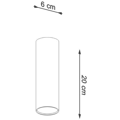 Applique Da Soffitto In Metallo Lagos 20 Nero 100xø60 Mm Metallo - Foto 12