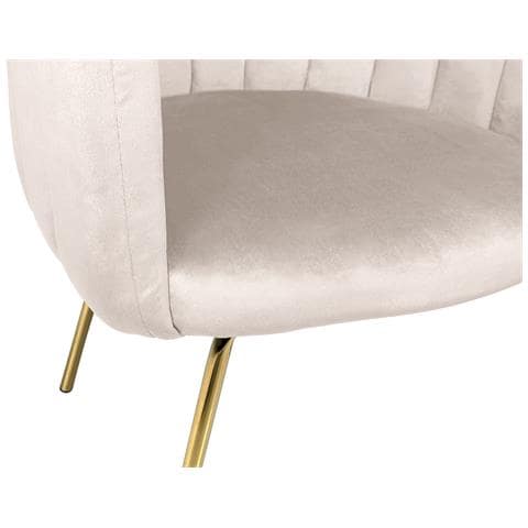 Samira Poltrona Conchiglia In Velluto Tortora Poltroncina