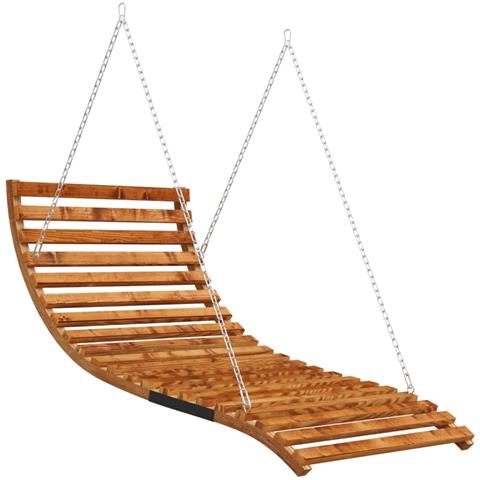 Letto A Dondolo Con Tetto Massello Di Abete Finitura In Teak - Foto 3
