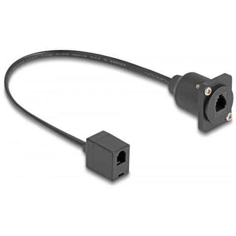 Cavo Rj10 Tipo D Femmina-femmina Nero Da 30 Cm - Foto 2
