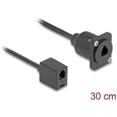 Cavo Rj10 Tipo D Femmina-femmina Nero Da 30 Cm - Foto 4