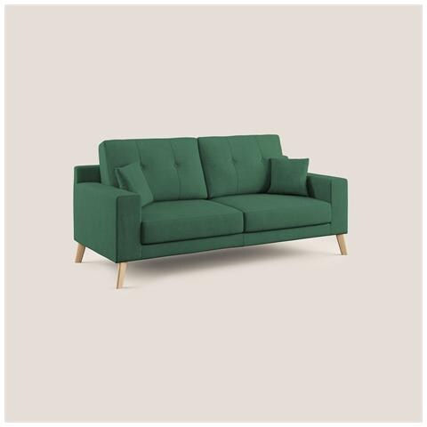 Danish Divano moderno in tessuto morbido impermeabile T02 146 cm verde - Foto 1