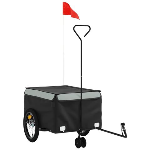 Rimorchio Da Bici Nero E Grigio 45 Kg In Ferro - Foto 1