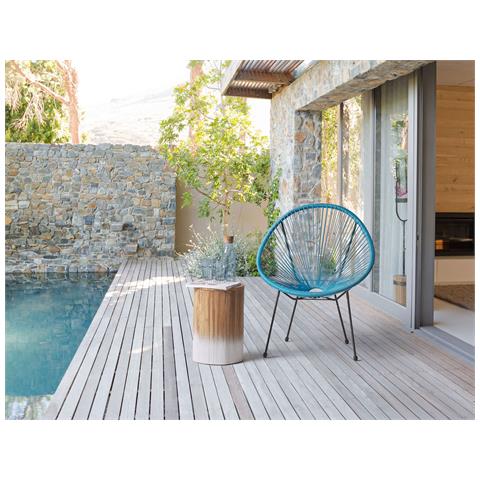 Sedia Spaghetti Rattan Blu Acapulco Ii - Foto 1