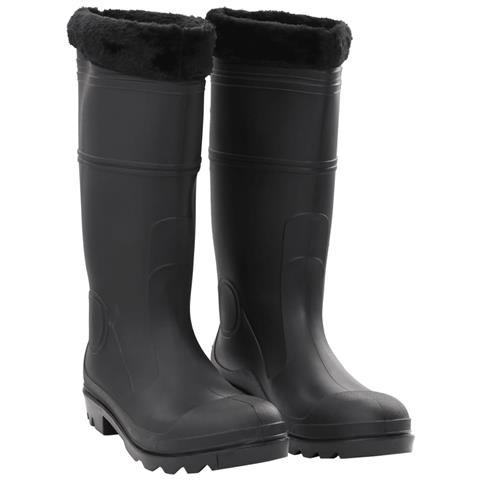 Stivali Da Pioggia Con Calzini Rimovibili Neri Misura 46 Cm Pvc - Foto 1