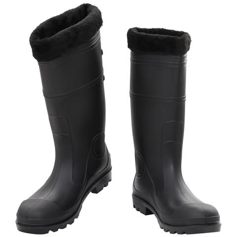 Stivali Da Pioggia Con Calzini Rimovibili Neri Misura 46 Cm Pvc - Foto 2