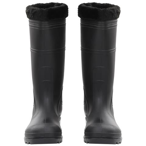 Stivali Da Pioggia Con Calzini Rimovibili Neri Misura 46 Cm Pvc - Foto 3