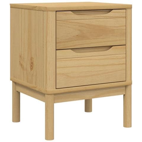 Comodino Floro Marrone Cera 45x39x57 Cm Legno Di Pino - Foto 2