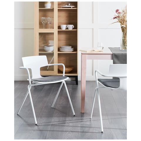 Sedia Da Pranzo Set Di 2 Nero-bianco Manson - Foto 1