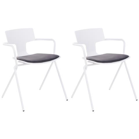 Sedia Da Pranzo Set Di 2 Nero-bianco Manson - Foto 2