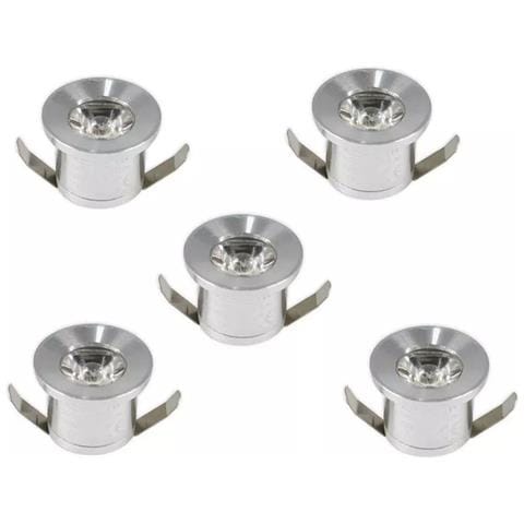 Kit 5 Faretti Luce Verde Faretto Led A Incasso 1 Watt Trasformatore Silver P31 - Foto 1