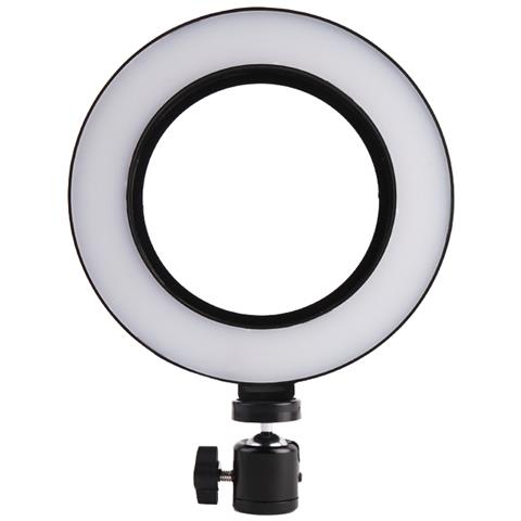 Anello Luminoso Girevole Con Supporto, Led, 20 Cm - Nero - Foto 2