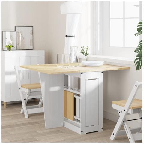 Tavolo Da Pranzo Corona Bianco In Legno Massello Di Pino - Foto 3