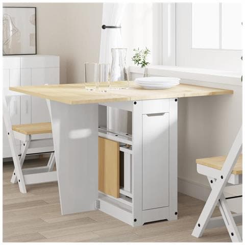 Tavolo Da Pranzo Corona Bianco In Legno Massello Di Pino - Foto 1