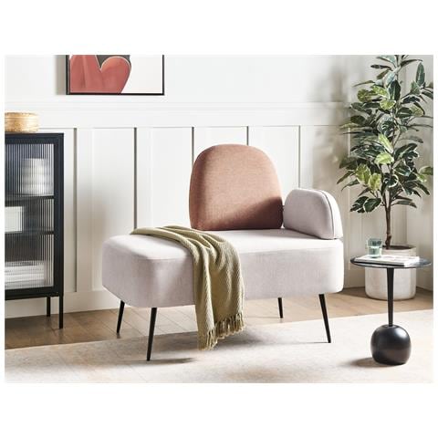 Chaise Longue Versione Destra Arcey Tessuto Marrone - Foto 1