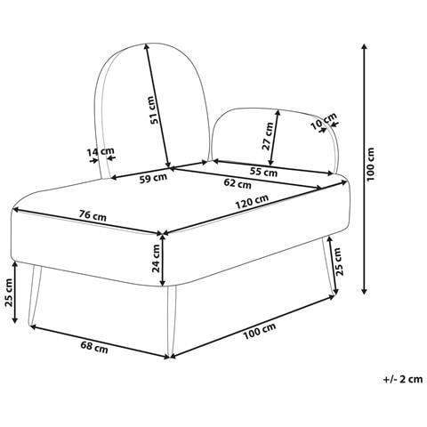Chaise Longue Versione Destra Arcey Tessuto Marrone - Foto 8