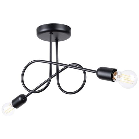 Lampadario Loop 2 Nero Sl. 1472 - Minimalista Lampadario Nero 25.5x57x18 Cm - Foto 1