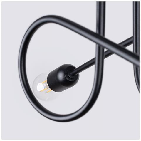 Lampadario Loop 2 Nero Sl. 1472 - Minimalista Lampadario Nero 25.5x57x18 Cm - Foto 8