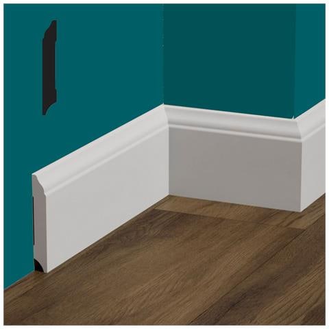 Bancale Da 86,4ml Di Battiscopa Barocco In Polimeri Feelingwood-hd 100x15mm - Bianco - Foto 1