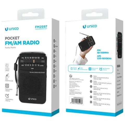 Radio FM Portatile FM2597 con Radiolina Analogica Speaker e Cuffia Colore Nero - Foto 1
