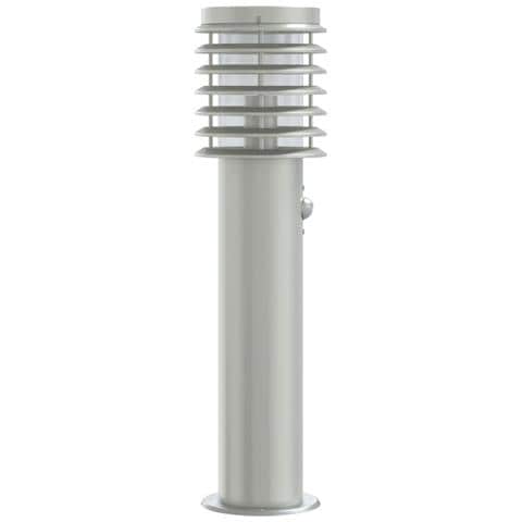 Lampade da Terra per Esterni Sensore 3 pz Argento 60 cm Acciaio - Foto 2