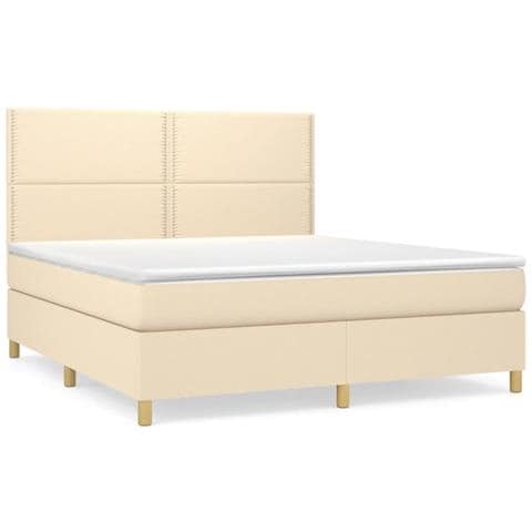 Giroletto A Molle Con Materasso Crema 180x200 Cm In Tessuto - Foto 2