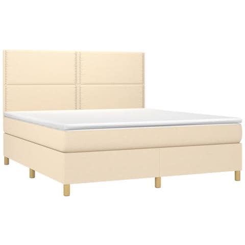 Giroletto A Molle Con Materasso Crema 180x200 Cm In Tessuto - Foto 3