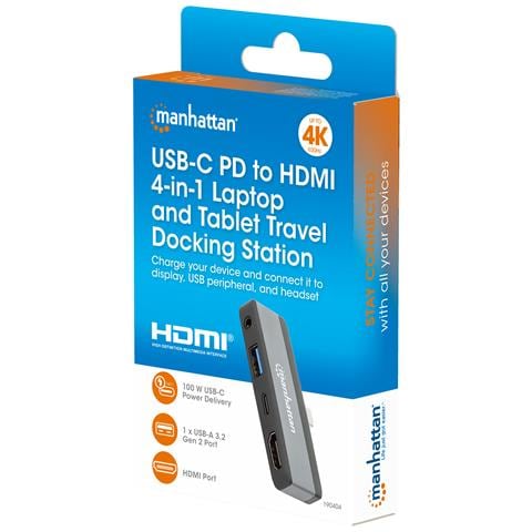 190404 replicatore di porte e docking station per laptop Cablato USB 3.2 Gen 2 (3.1 Gen 2) Type-C Grigio - Foto 2