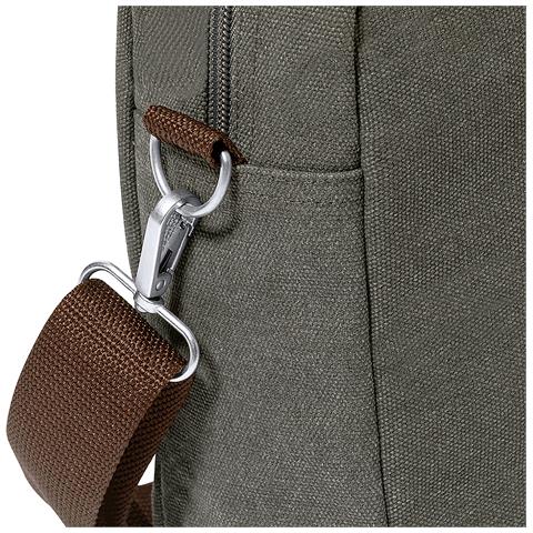 Portadocumenti Retro In Tela 475 G /mq. Imbottito. Tasca Imbottita Per Laptop 40x30x9 Cm. Grigio - Foto 2