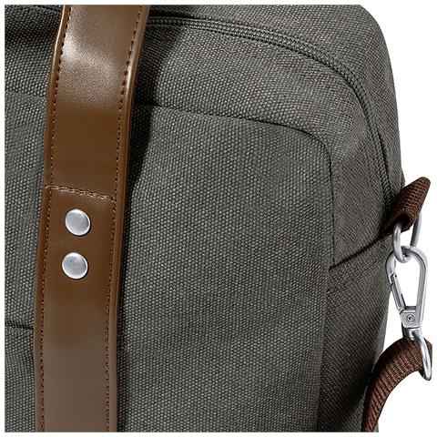 Portadocumenti Retro In Tela 475 G /mq. Imbottito. Tasca Imbottita Per Laptop 40x30x9 Cm. Grigio - Foto 7