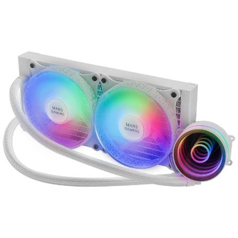 Dissipatore CPU a Liquido MLONE240 per Socket Intel e AMD 12 cm Bianco - Foto 1