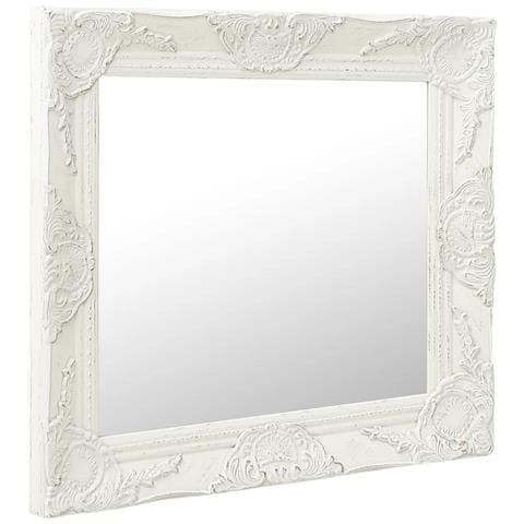 Specchio Da Parete Stile Barocco 60x60 Cm Bianco - Foto 1
