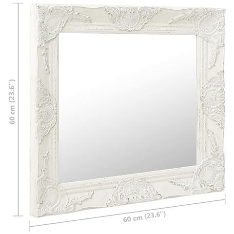 Specchio Da Parete Stile Barocco 60x60 Cm Bianco - Foto 6