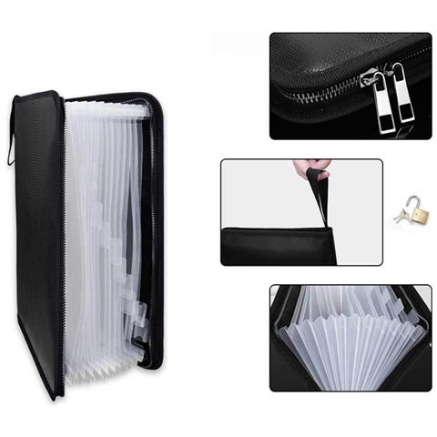 Borsa Portadocumenti Impermeabile - Portadocumenti Portatile A Fisarmonica (25x17 Cm) - Foto 2