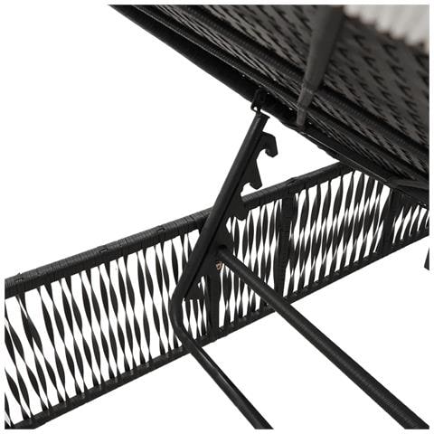 Lettini Prendisole 2 pz con Tavolino Nero in Polyrattan - Foto 9