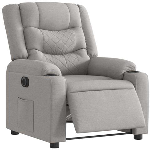 Poltrona Elettrica Reclinabile Grigio Nuvola in Tessuto - Foto 1