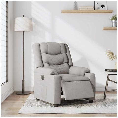 Poltrona Elettrica Reclinabile Grigio Nuvola in Tessuto - Foto 2