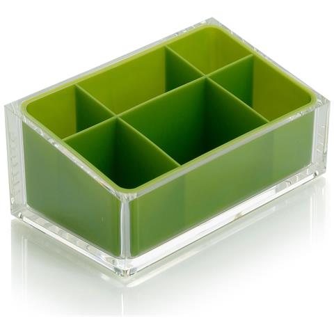 Portatrucchi D'appoggio In Resina Ra00 Gedy Serie Rainbow Verde Acido - Foto 1