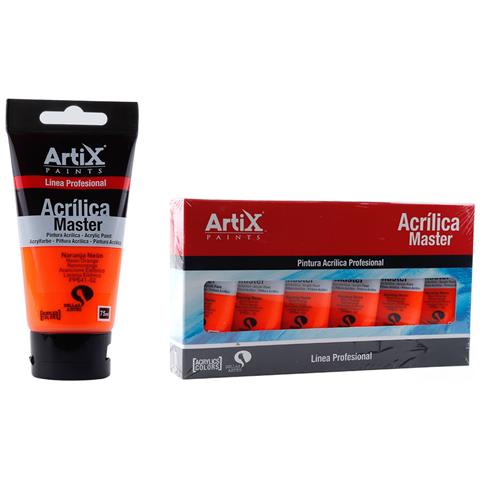 Pack Da 6 Uds. Pittura Acrilica Expert 75 Ml Arancione Neon - Foto 1