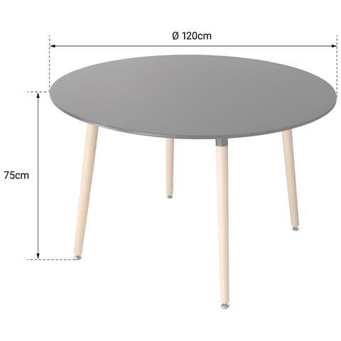 Tavolo Rotondo 120cm Bianco Martha - Foto 2