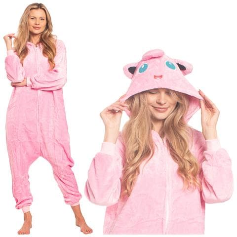 Pigiama Da Donna Costume Kigurumi Onesie Jiggly Puff Pokemon Rosa 165-175 L - Foto 1