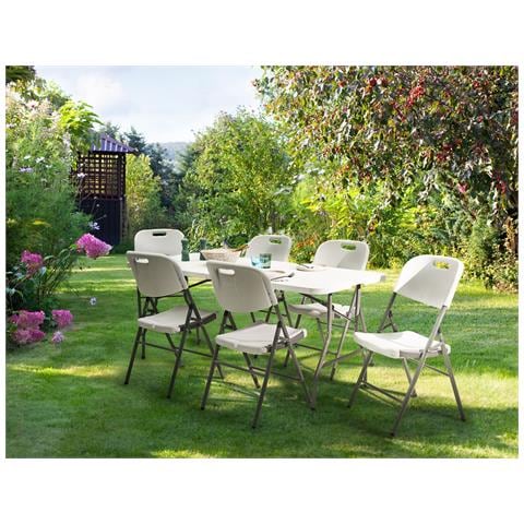 Tavolo Da Pranzo Per 6 Persone Cugnoli 180 Cm 74 Cm Bianco - Foto 1