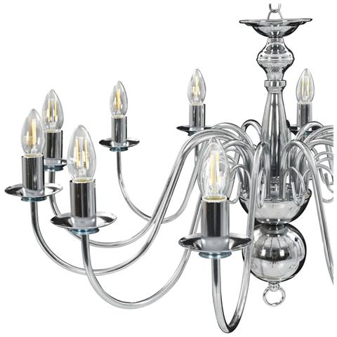 Lusso Casadino - Lampadario Argento 12 Lampadine Attacco E14 - Foto 8