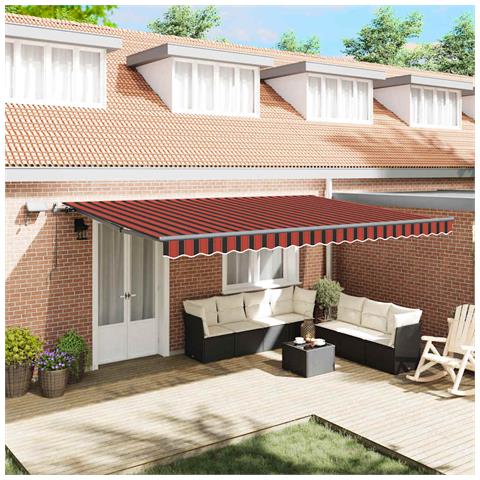 Tenda Retrattile arancione e marrone 500 × 350 cm Tessuto - Foto 2