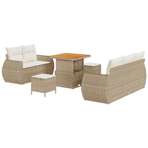 Set Divano da Giardino 8 pcs beige e panna 80 x 80 x 71 cm - Foto 1