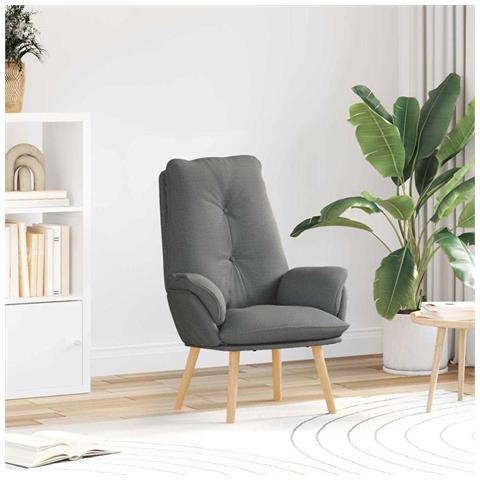 Sedia rilassante Grigio scuro 69 x 74 x 93 cm Tessuto - Foto 2