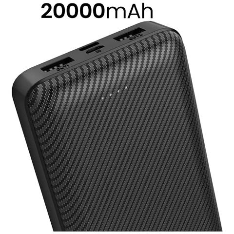 Powerbank 20000 Mah 2x Usb-a Con Indicatore Led E Compatibile Con Tutti I Dispositivi, Nero - Foto 5