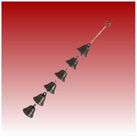Set Di Sei Campanelle Natalizie In Ferro Nero - Decorazione Stile Europeo - Foto 2
