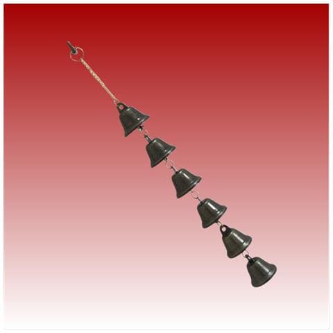 Set Di Sei Campanelle Natalizie In Ferro Nero - Decorazione Stile Europeo - Foto 3