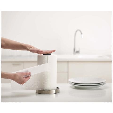 Portarotolo Push And Tear Facile Da Strappare Coperchio Superiore A Molla Base Antiscivolo Colore Grigio Scuro Design Pratico E Funzionale - Foto 2